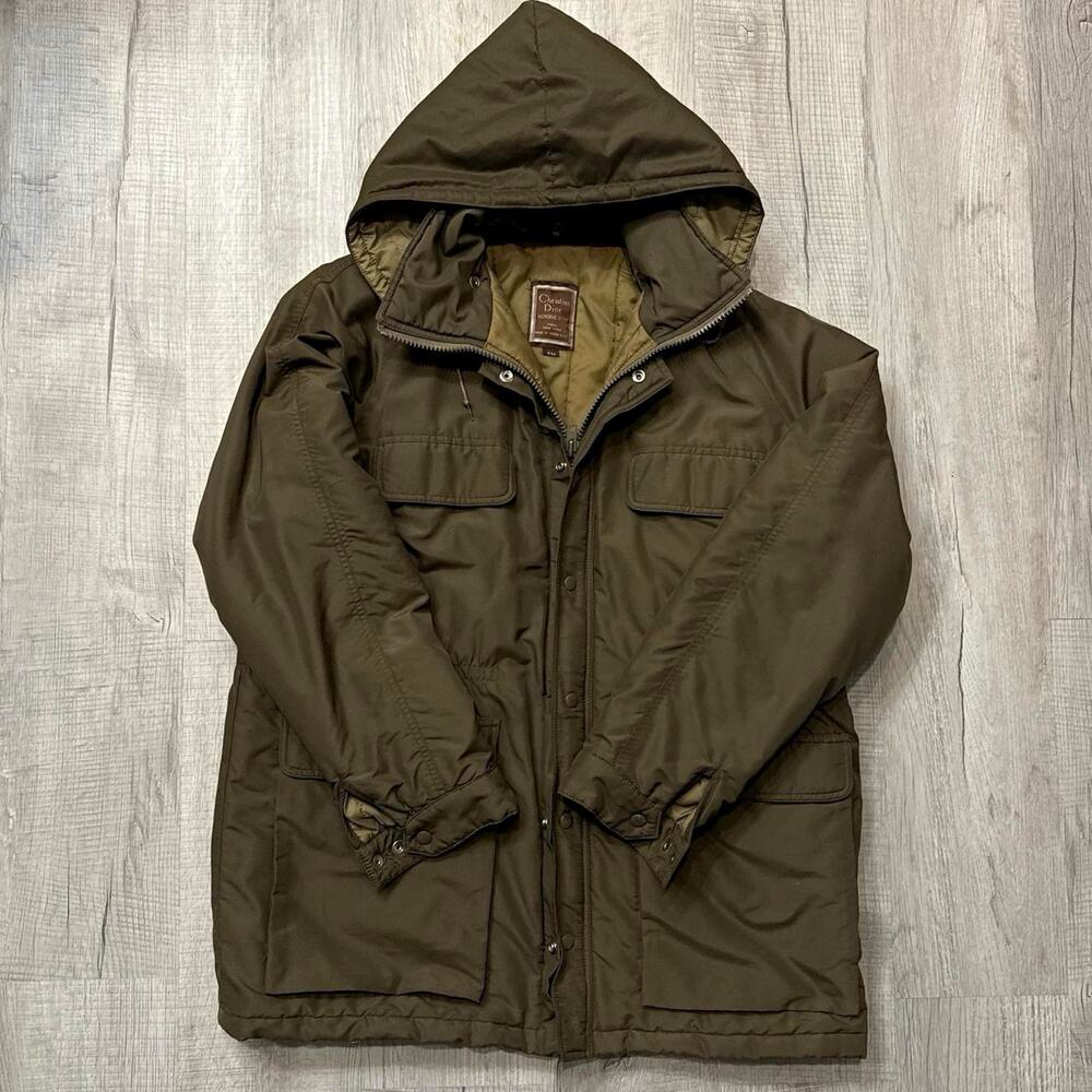 Vintage 80s Christian Dior Monsieur Sport Parka Jacket Lined Pockets 44R
